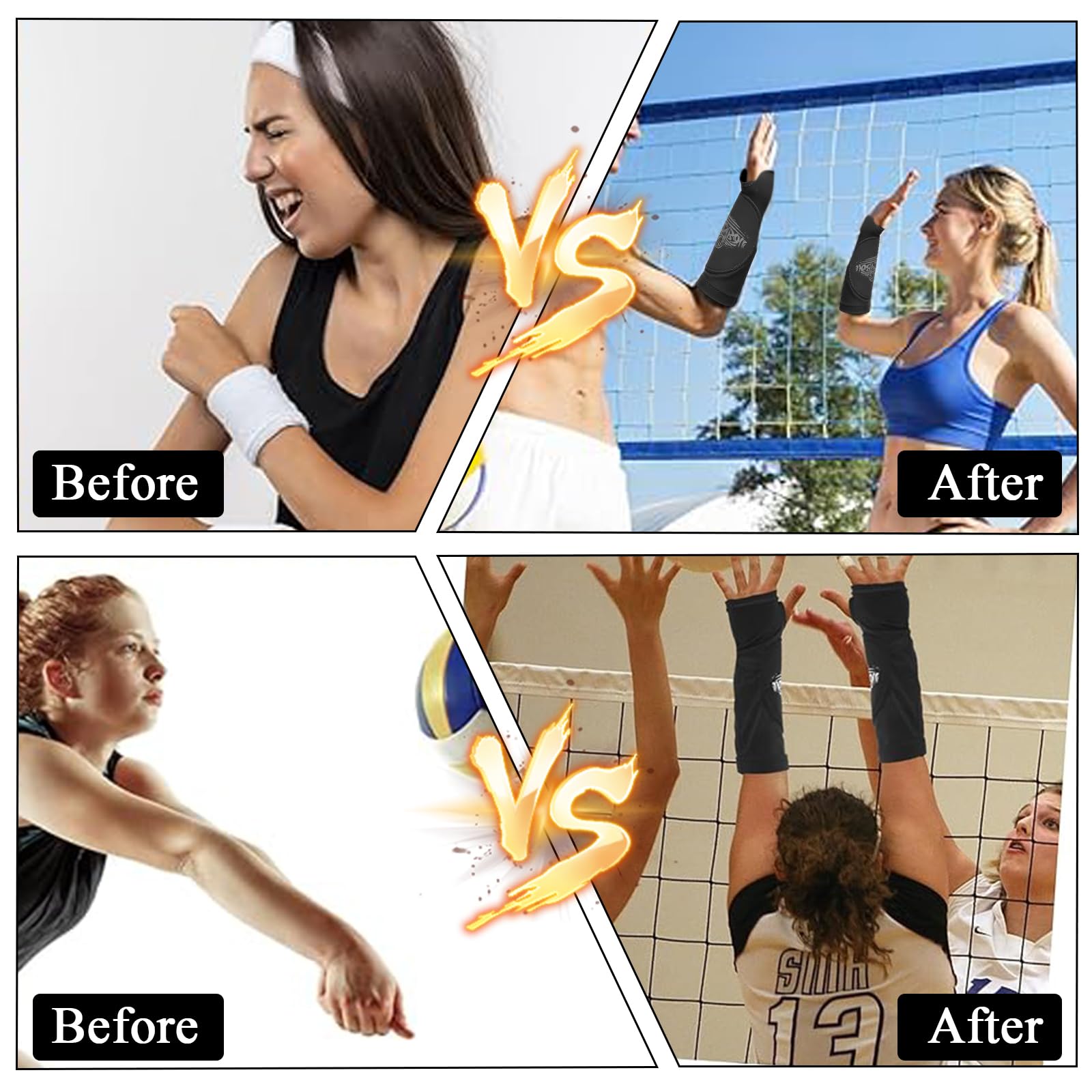 1 Par Manguitos Voleibol Niña Manguitos Voleibol Mujer Mangas Voleibol Accesorios Entrenamiento Voleibol con Soporte Muñeca Ajustado con Protector Antebrazo