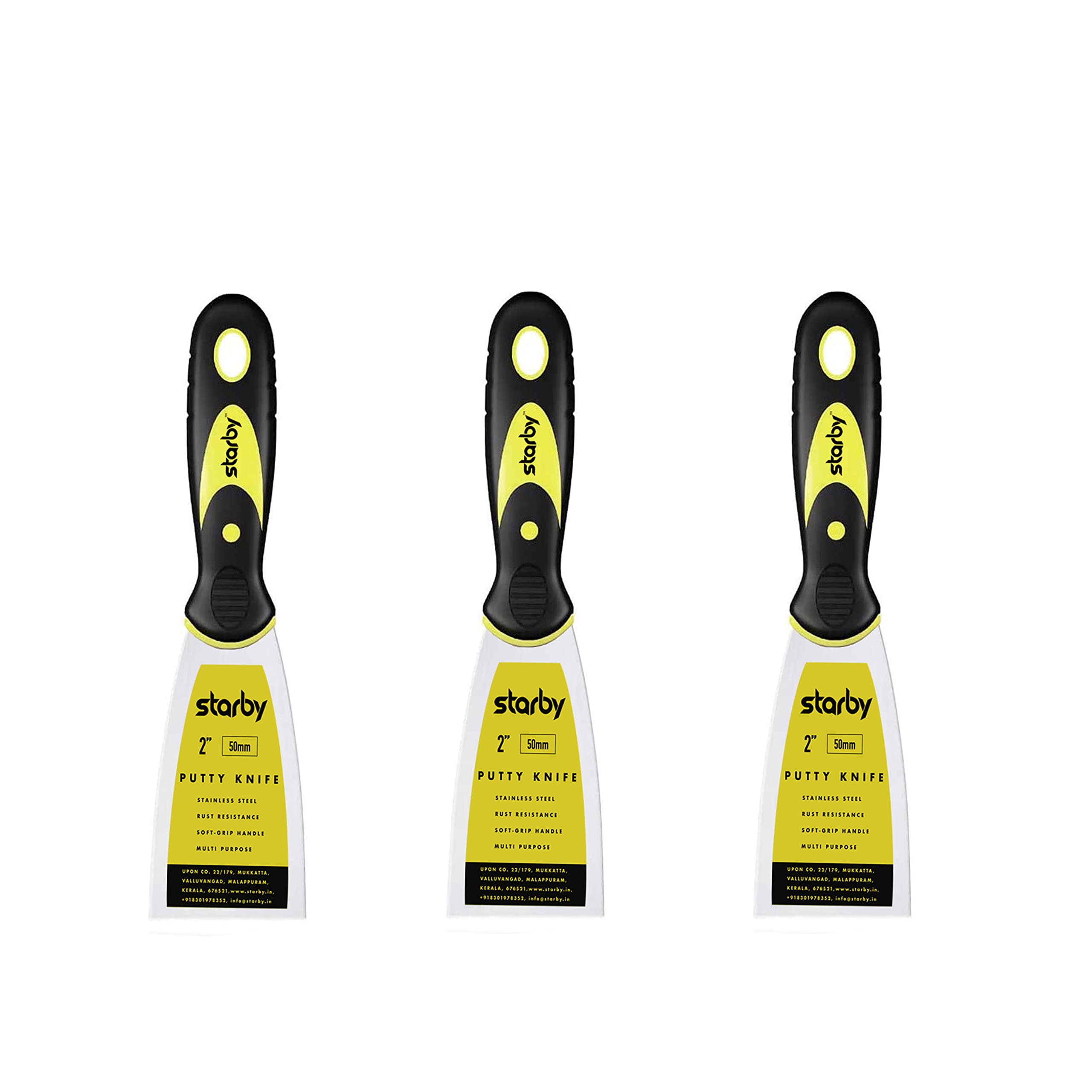 Starby Stainless Steel Putty Knife Set | Pack of 3(3 Pieces of 2") Putty Scraper Tool for Drywall Finishing, Plaster Scraping, Decals, Wallpaper, Mixing, Cutting & Other Uses (B0CSZ6W9K1) Amazon Price History, Amazon Price Tracker