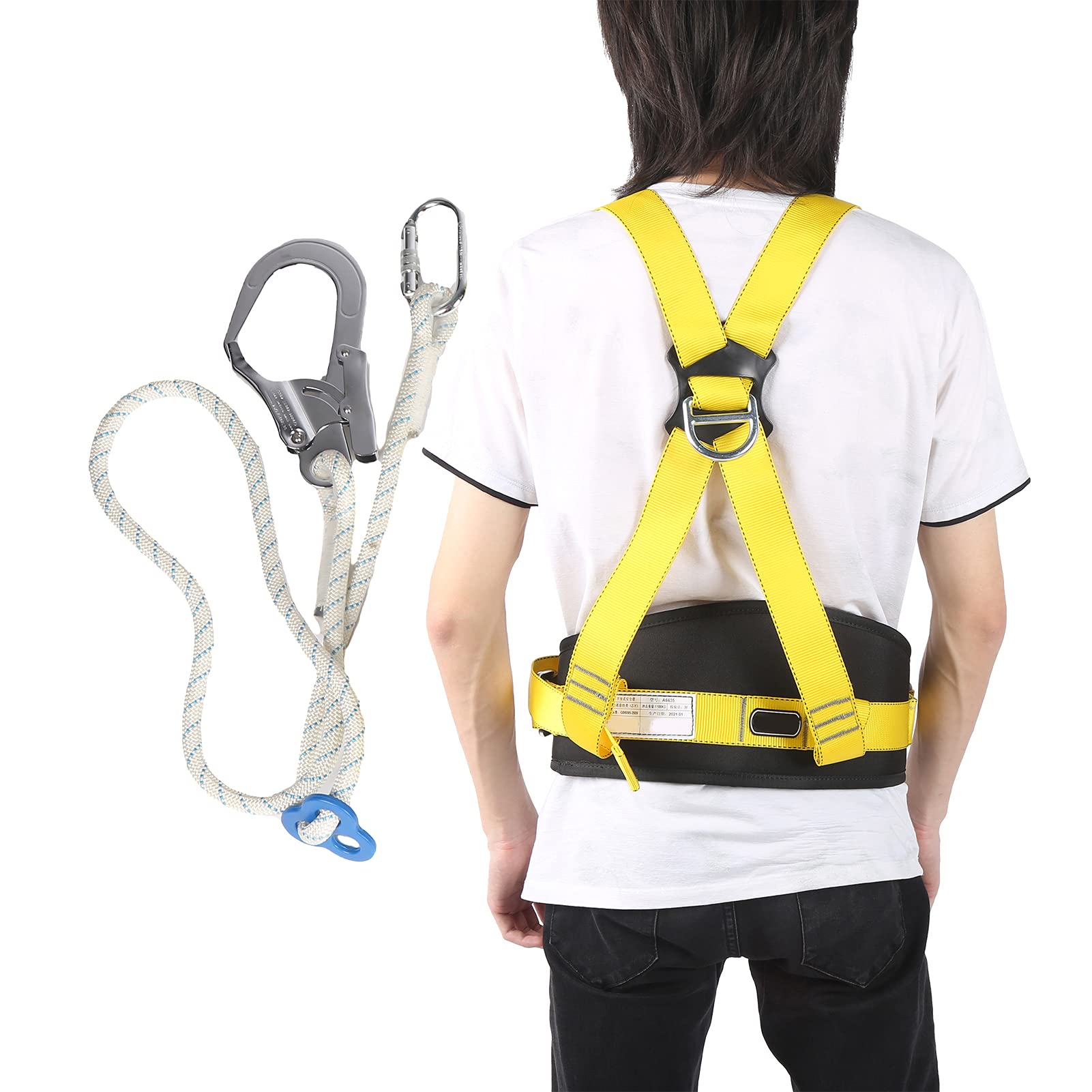 HERCHR Imbracatura di Sicurezza per Il Corpo, Imbracatura da Arrampicata a Spessore Regolabile Imbracature di Sicurezza per Il Corpo Protezione Anticaduta Imbracatura di Sicurezza per Alta Quota