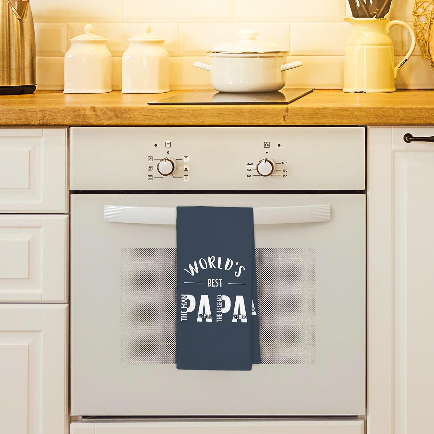 Papa Gifts Kitchen Towels, Fathers Day Birthday Grandpa Gifts from Grandkids Grandson Dish Hand Tea Towels, The Man The Myth The Legend, World's Best Decorative Towel for Bathroom Decor, 16x24 - Image 3