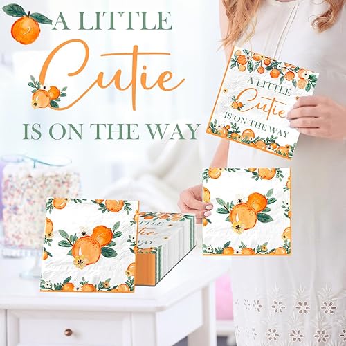 Miniatura 3 de Little Cutie - Decoraciones para baby shower, 40 unidades, suministros de servilletas con temática de frutas, servilletas de papel para decoración