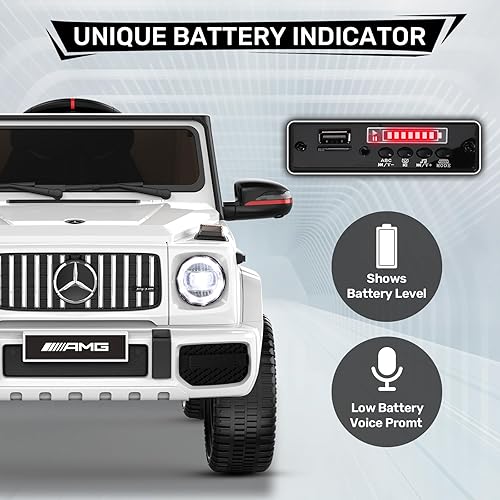 Miniatura 6 de ANPABO Auto Mercedes-Benz G63 con licencia para niños automóvil de paseo de 12 V automóvil eléctrico con altura de puerta ajustable sistema de