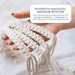 Nook Theory 4 Pack Macrame Plant Hanger - Hanging Planters for Indoor Plants, Boho Plant Holder with 8 Ceiling Hooks (Cream)
