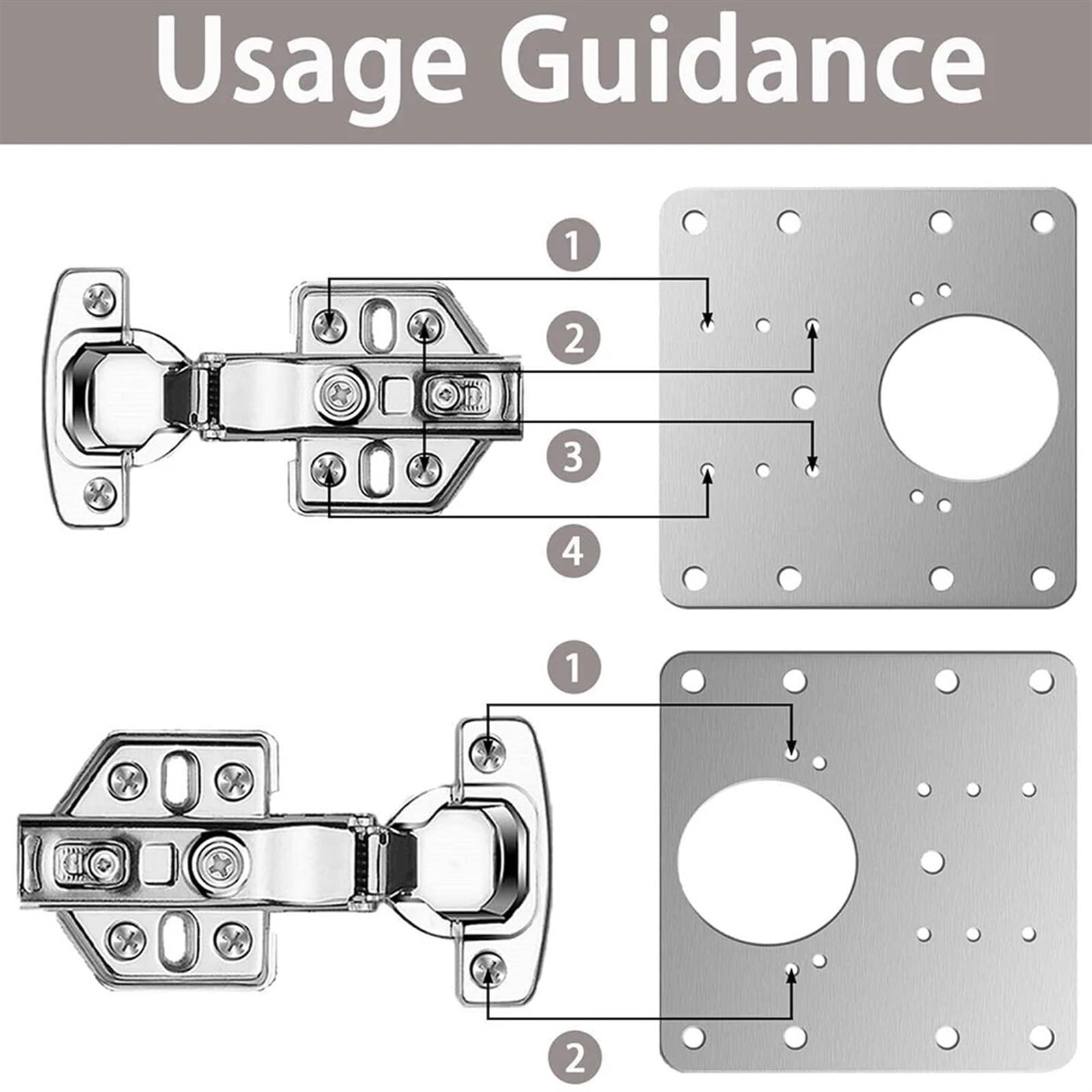 Reparaturset für Schrankscharniere, Edelstahl-Scharnier-Reparaturplatte, Schrank, Möbel, Schublade, Tisch, 2, 4, 10 Stück
