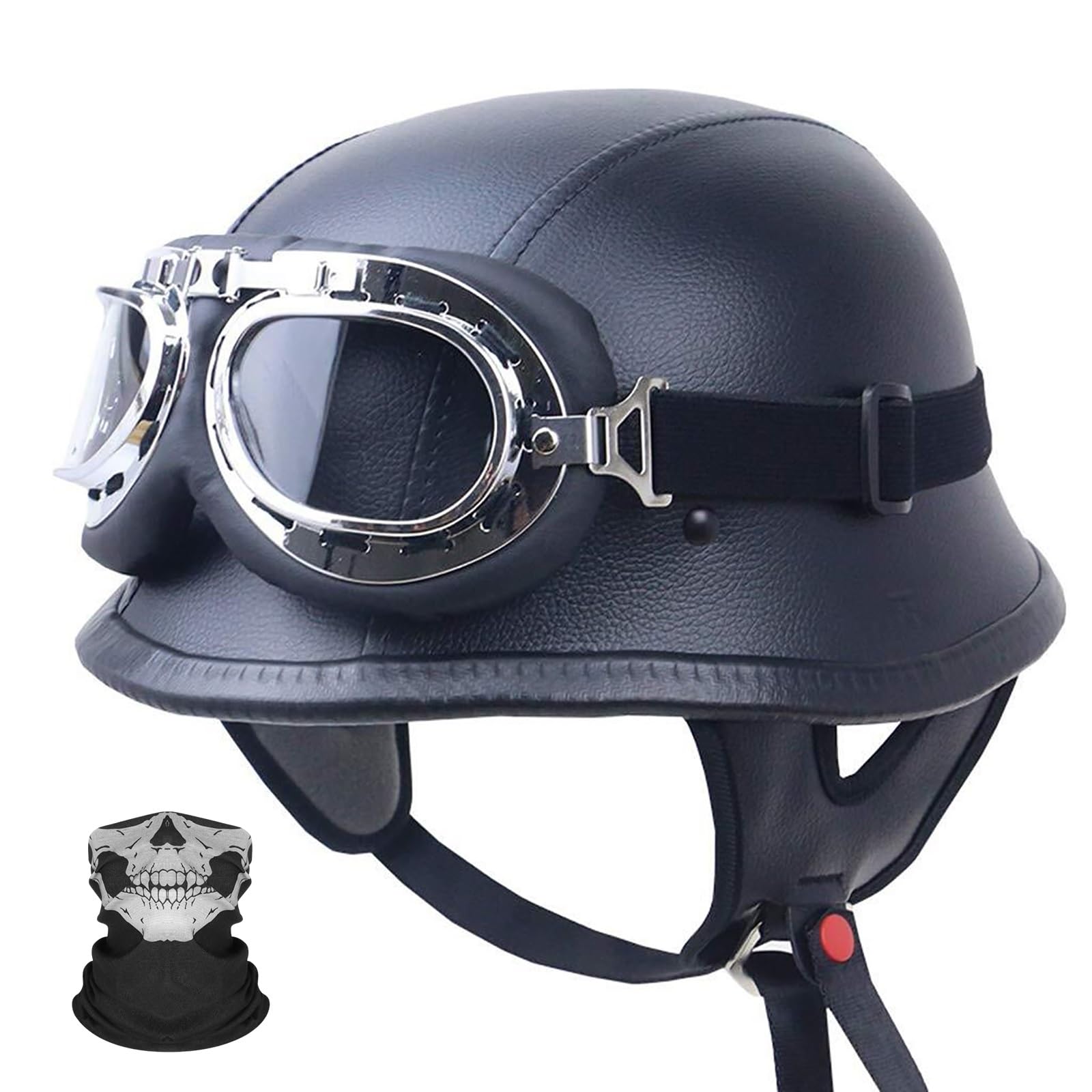 Kask Retro do Motocykli Cruiser i Skuterów, Powłoka ABS, Certyfikat DOT/ECE, Modułowy Design Włókna Węglowego Odporny na Uderzenia, Kask Terenowy dla Skuterów, Rowerów, Cruiserów