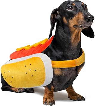 Dog Halloween Costumes Funny Pet Dogs Hot Dog Costume for X-Small Small Medium Dogs Cats Pets Medium