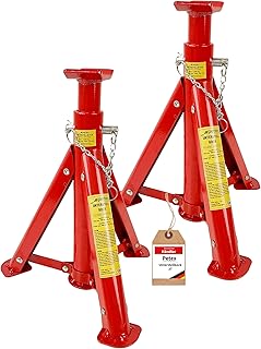 PETEX Juego de 2 caballetes Ajustables y Plegables, 3 t, Color Rojo