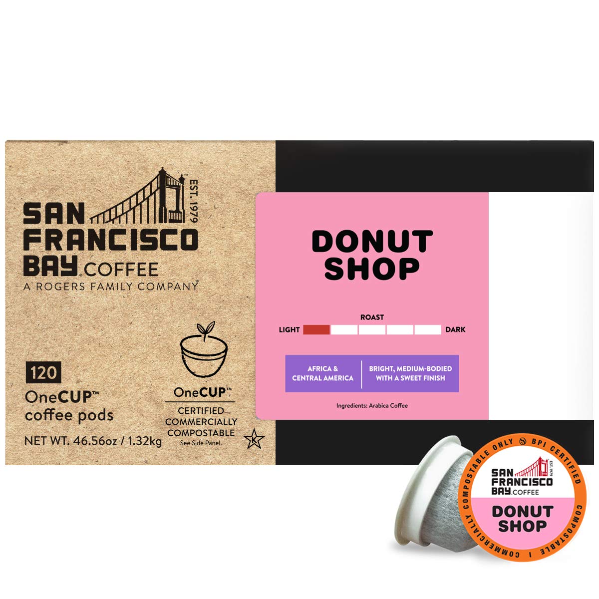 Get Special Price SF Bay Coffee Donut Shop 120 Ct Light Roast Compostable Coffee Pods, K Cup Compatible including Keurig 2.0