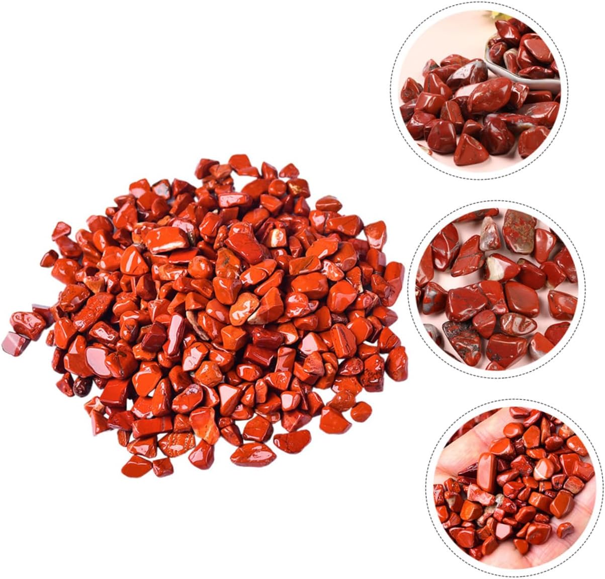 Milisten Red Jasper Aquarium Stones Gravel 7-9mm Natural Decorative Rocks Fish Tank Gravel 2lb Bulk Aquarium Supplies for Aquascaping and Fish Tank Decoration
