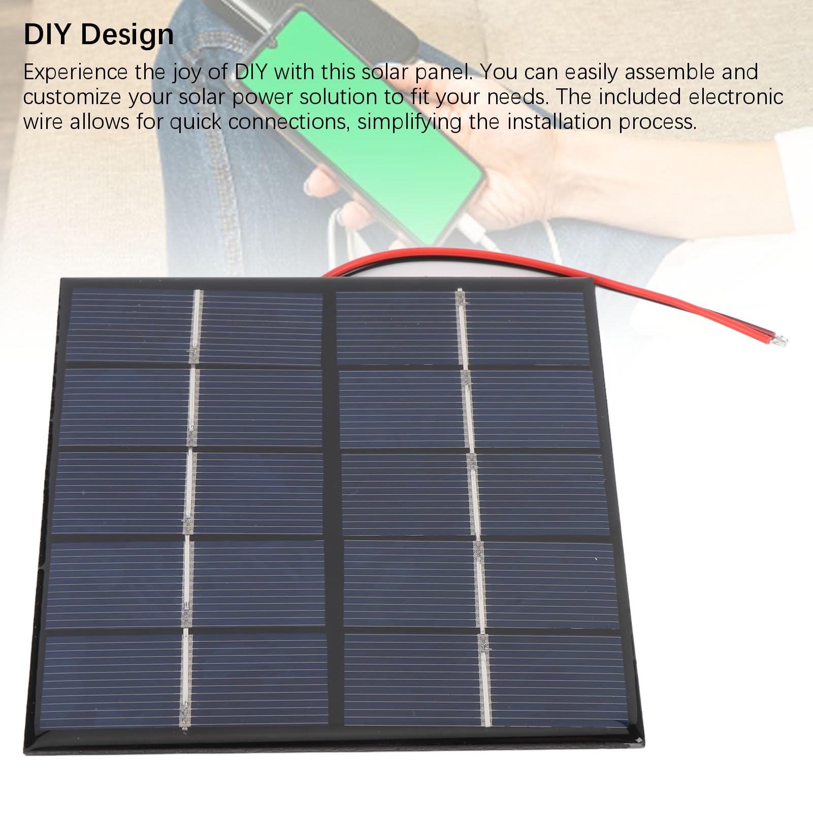 Lot De 5 Mini Panneaux Solaires 5V 100mA - 80x45mm - Polycristallin - Pour Projets DIY