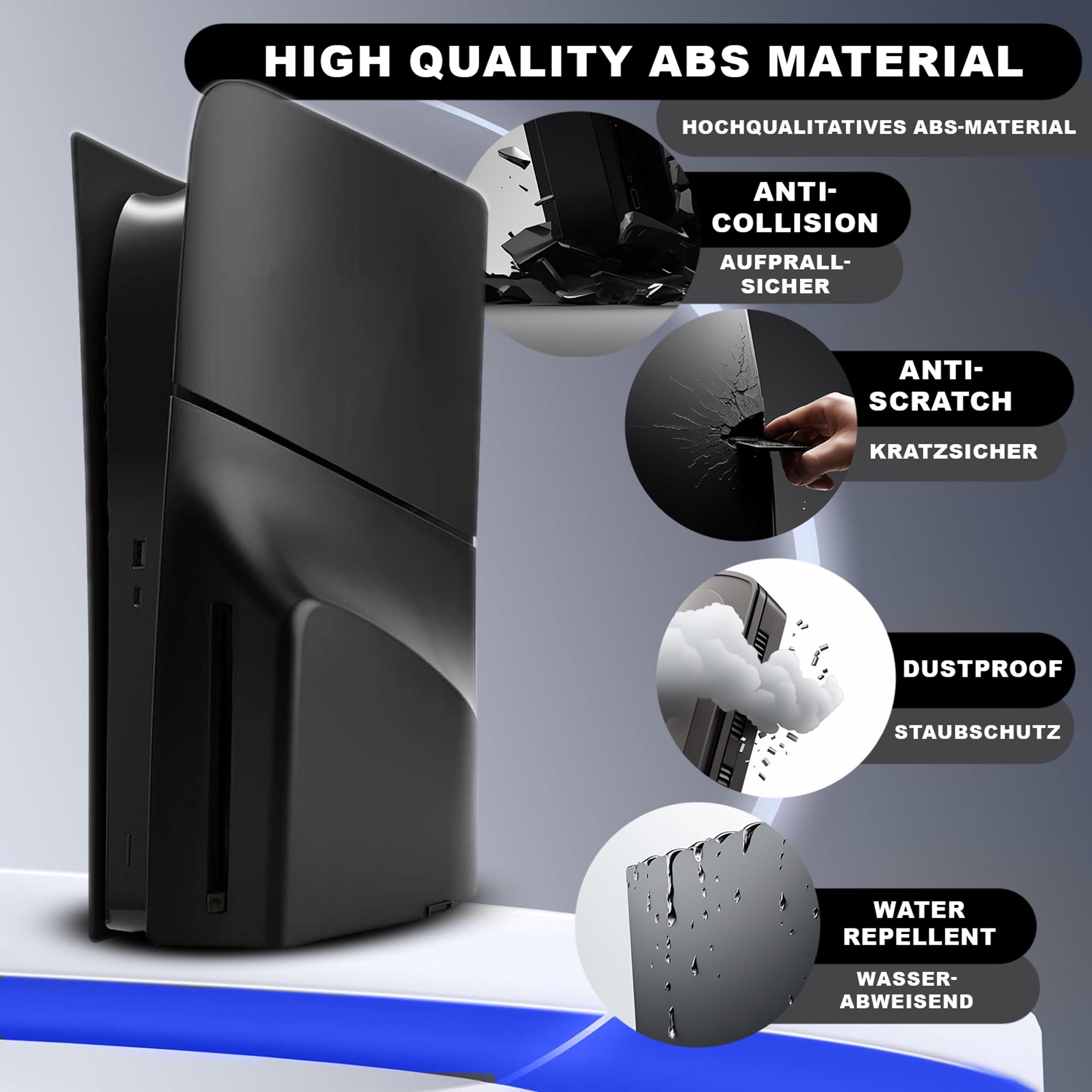 MatoSan PS5 Slim Faceplate Disc Edition – Coque antichoc pour Playstation 5 Slim – Plaques latérales interchangeables de haute qualité – Accessoires PS5 Slim (édition disque)