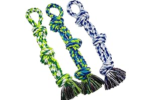 3-Pack Indestructible Dog Rope Toys for Aggressive Chewers