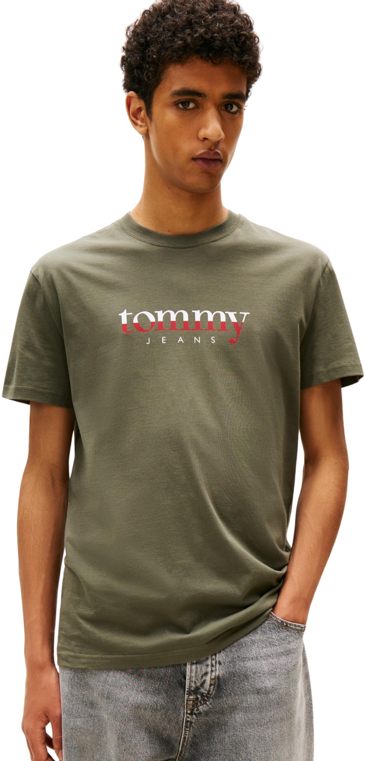 Tommy Jeans Herren T-Shirt Kurzarm Tee Regular Fit