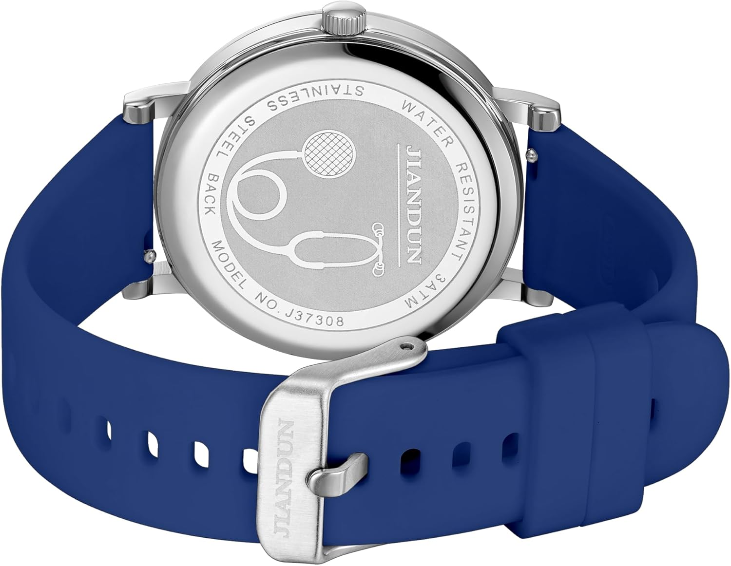 JIANDUN Waterproof Nurse Watch for Medical,Professionals,Students,Women Men, 24 Hour with Second Hand, Military Time Easy to Read Dial B-Blue image 5 of 7 B0CJ6STWRV