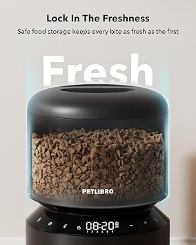 PETLIBRO Automatic Cat Feeder 3L Programmable Pet Food Dispenser with Airtight Storage, Timed Portion Control, Voice Meal Call & Dual Power Supply, Clog-Free Healthy Feeding for Cats & Small Dogs