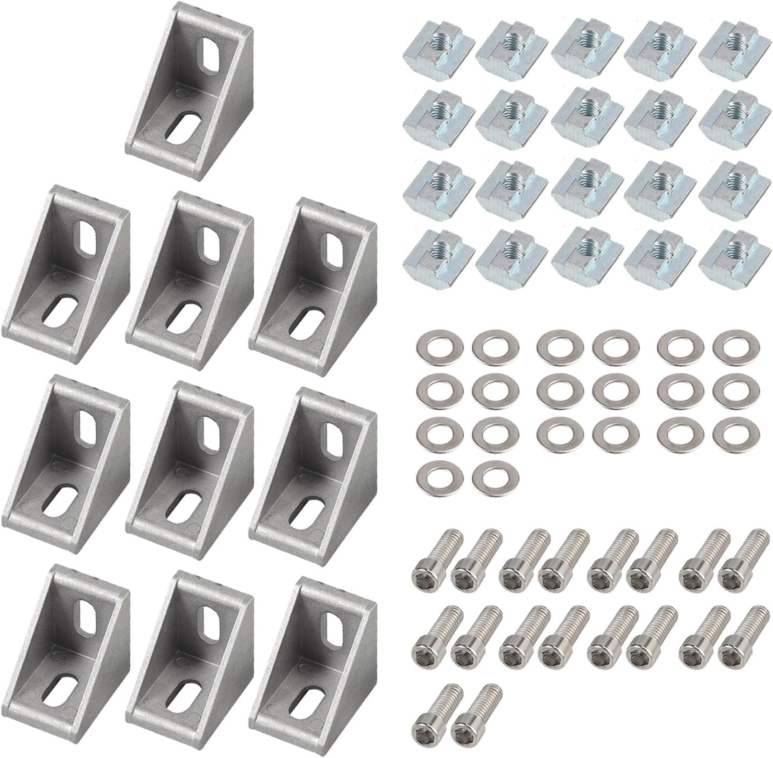 24 Stück Aluprofil Winkel Set - 90 Grad Verbinder Für 20x20 Aluprofile Mit Zubehör
