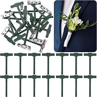 20pcs Boutonniere Safety Pins, T-Shaped Plastic Corsage Pins Safety Clip...