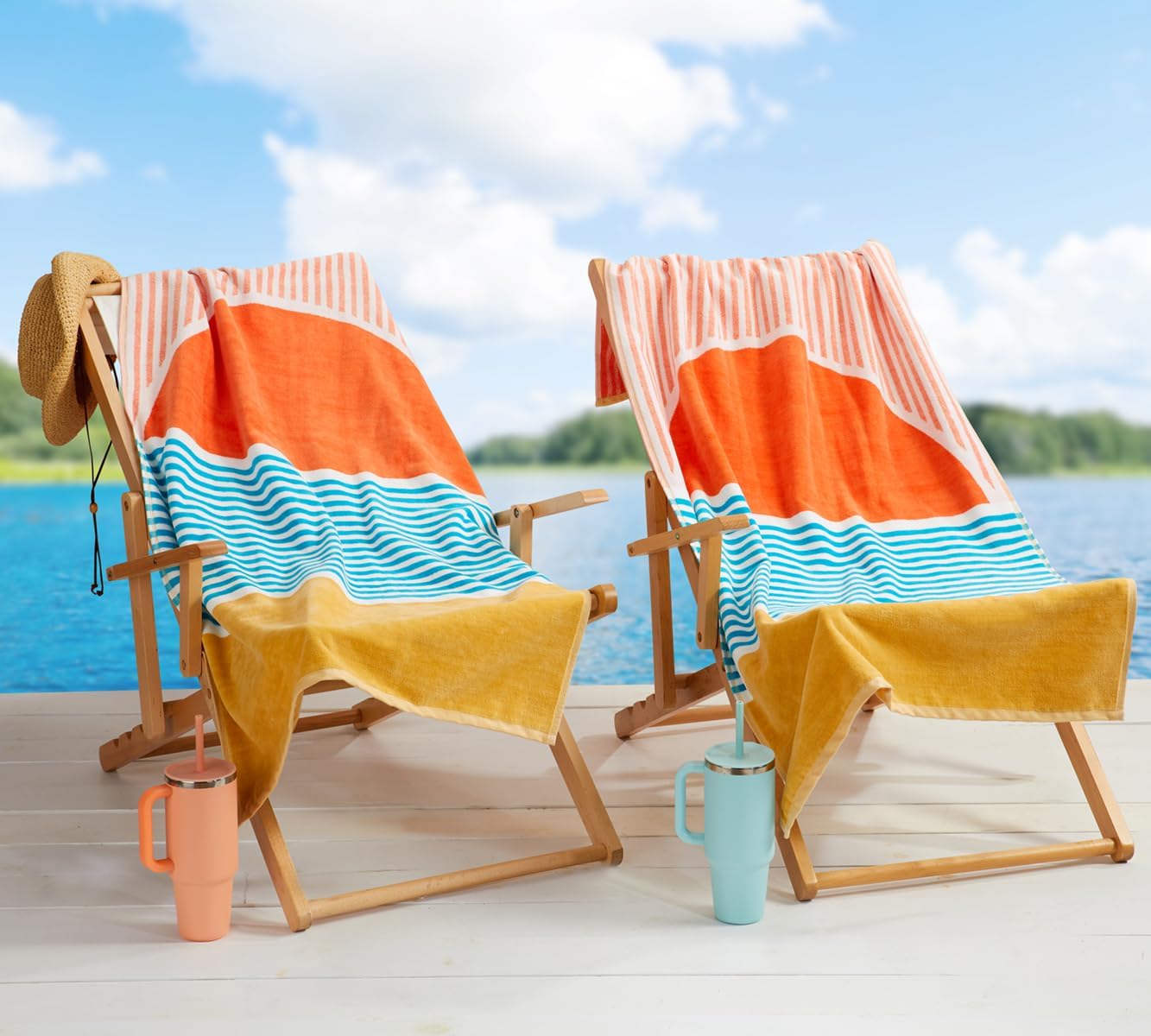 Loon & Lake Luxury Beach Towels Set of 2 - Beach Sunset | 2 Pack 30" x 60" | Crafted from 100% Combed Cotton | Ultra Plush & Super Soft | Rays Collection - Image 6