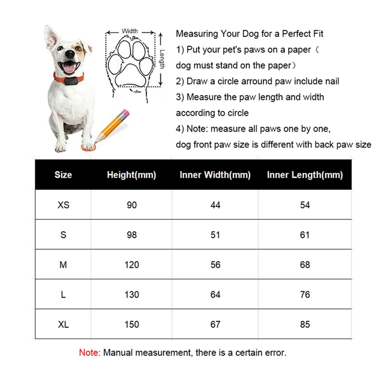 4 Teile/Satz wasserdichte rutschfeste Hund Schuhe für große Hunde Winter Schuh für Hund Schuhe Hund Pfote beschützer warme Hund Stiefel schwarz Hundeschuhe 871 (Color : Red, Size : L)