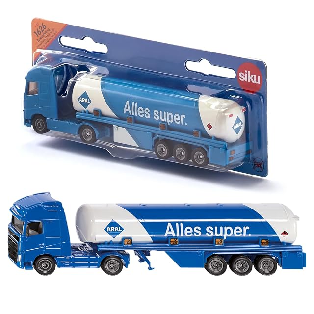 siku 1626, Camión cisterna articulado, Metal/Plástico, 1:87, Azul/Blanco, Diseño ARAL