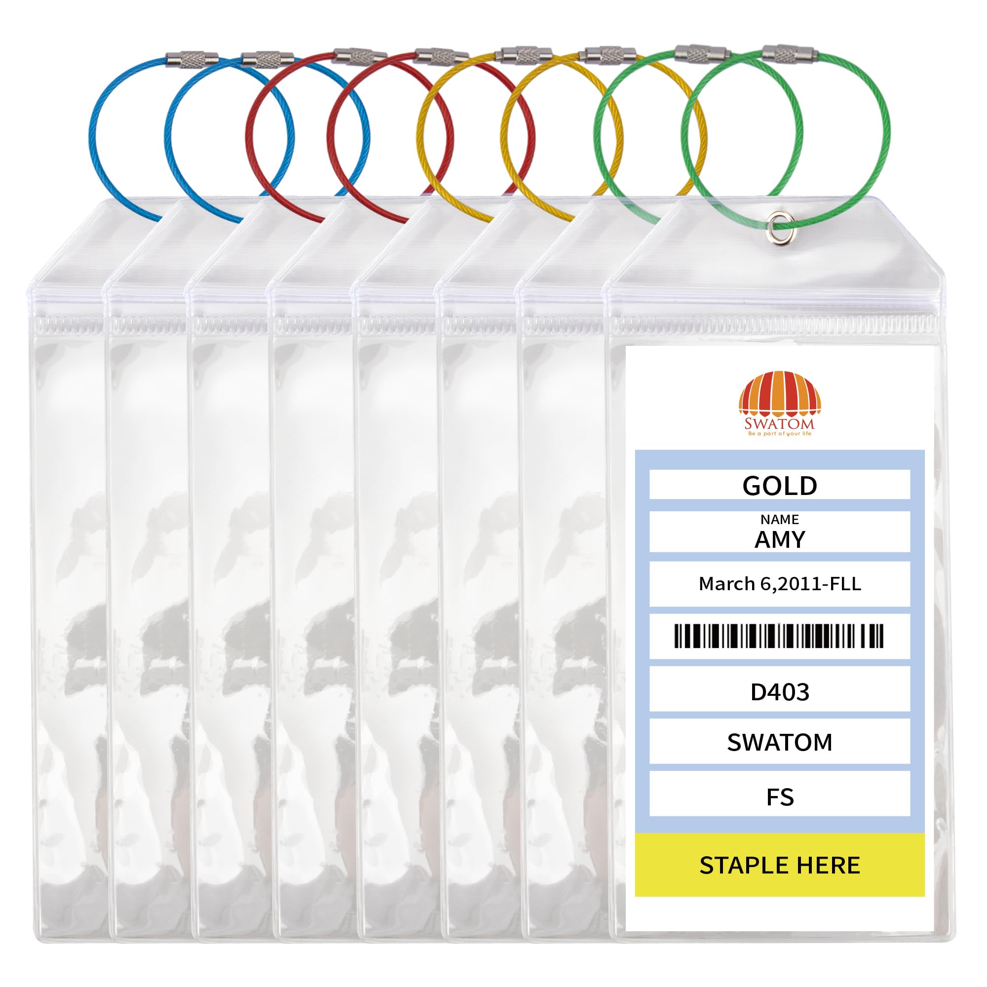 SWATOM Cruise Luggage Tags Holder for Carnival, NCL, Princess & MSC 8 Pack Waterproof Clear Cruise Luggage for Suitcases Bag Tags 2025 & 2026 Cruise