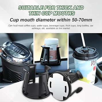 2PCS Car Cup Holders Universal Drink Holder for Ventilation Bottle Stand | Self-Adhesive Drink Holder with Adjustable Clamping Arms, Multifunctional Bottle Holders for Water Coffee Juice