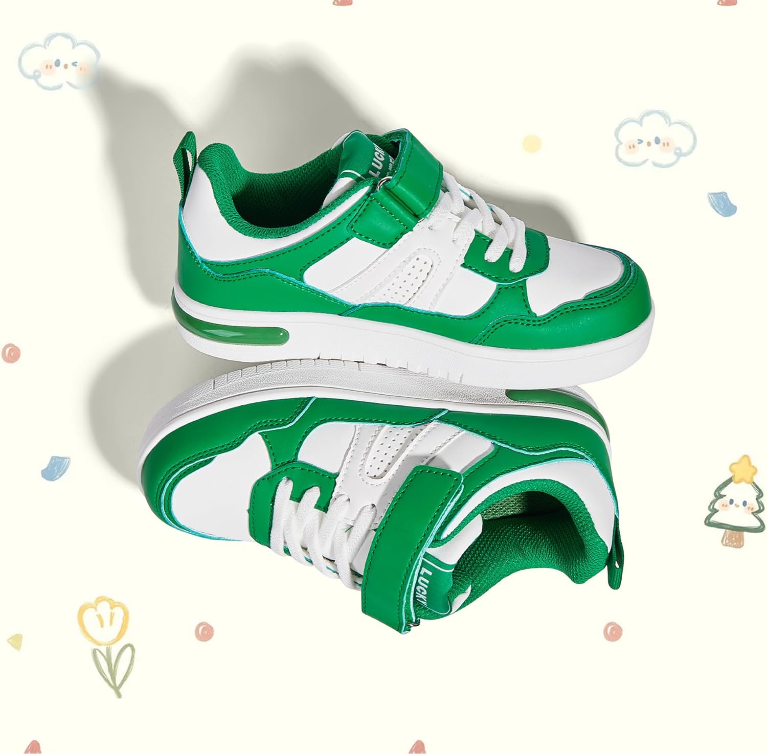 LUCKY STEP Kid's Sneakers School Running Loafers Low Top Walking Tennis Casual Shoes Strap Athletic Fashion Sneakers for Children/Boys/Girls - Image 8