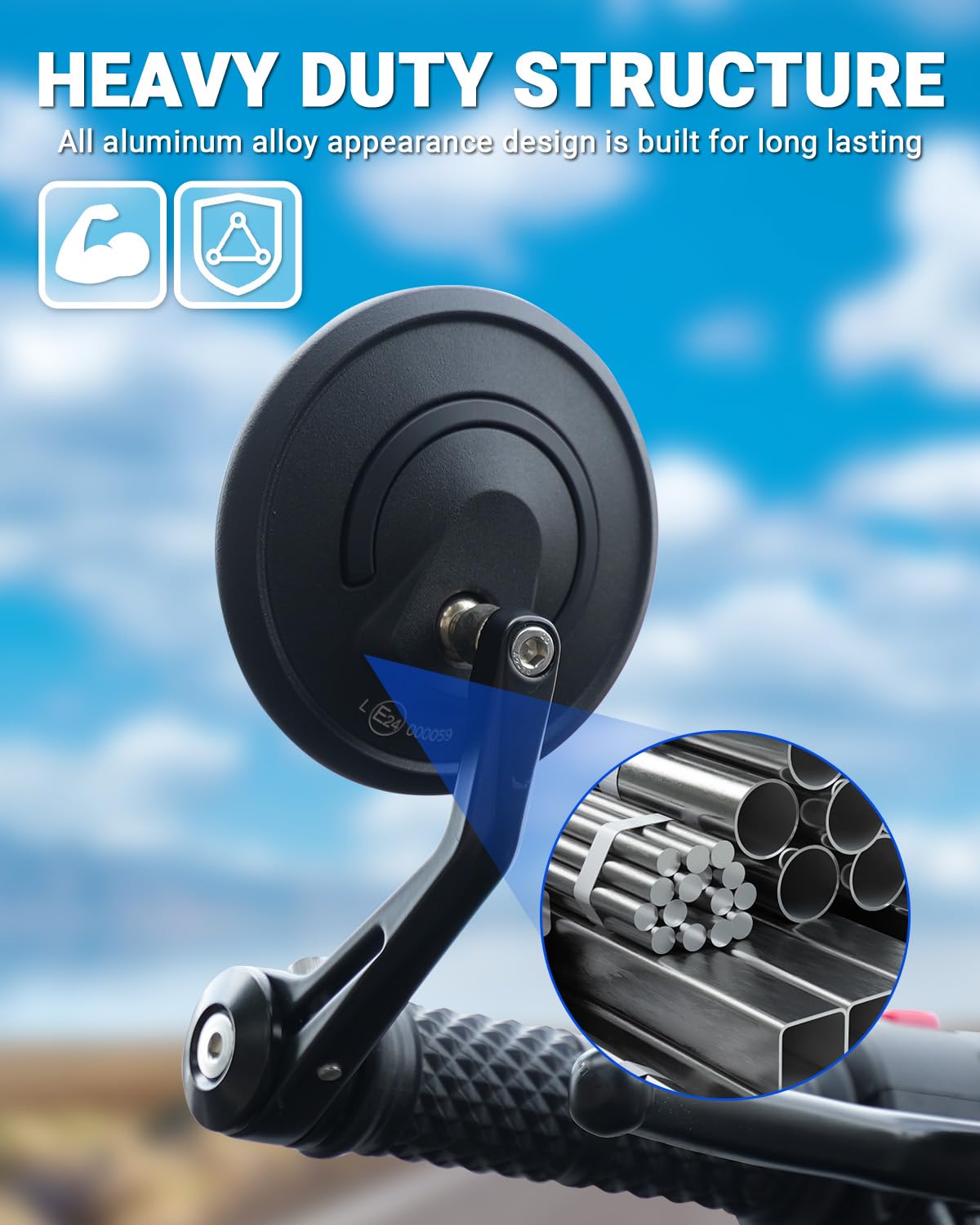 SUPAREE Specchietti Moto Manubrio Specchi Bar End Omologati Specchietti moto Omologati Rotondi per Motociclo Scooter Cruiser