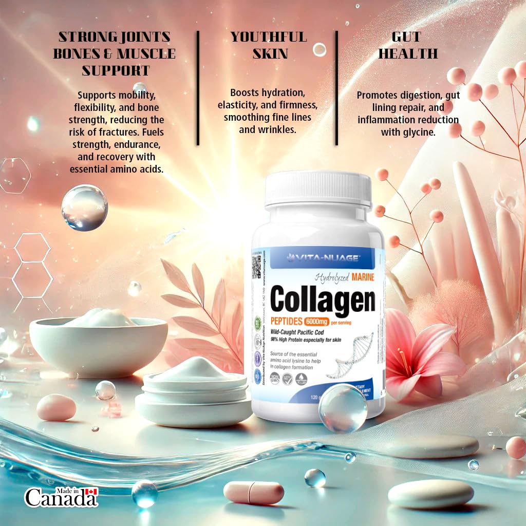 Complément Anti-âge Collagène Hydrolysé + Biotine - 120 Gélules, Expire 02/2027, Marque Daitea