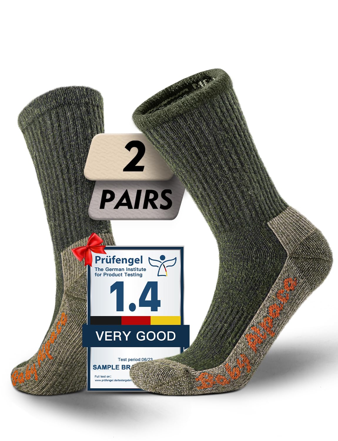 Juclise Alpaca Wool Warm Hiking Socks Heavyweight