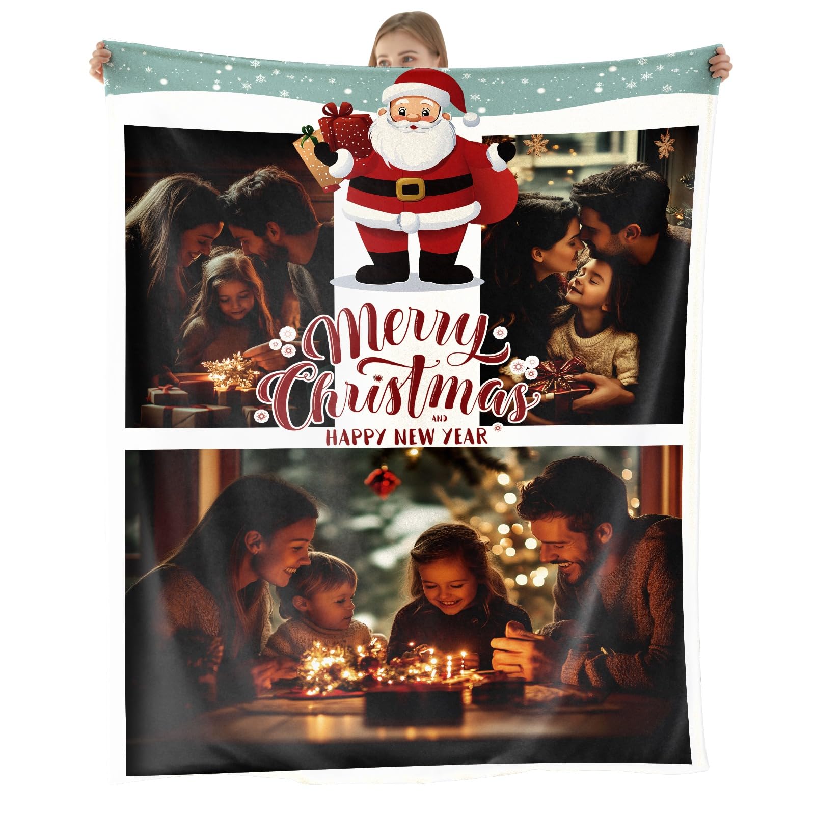 Urijk Personalised Blanket with Photos,Custom Blanket Throw Multiple Sizes for Couples, Customisable for Mum, Dad, Family, Ideal for Birthdays, Anniversary โ image 1