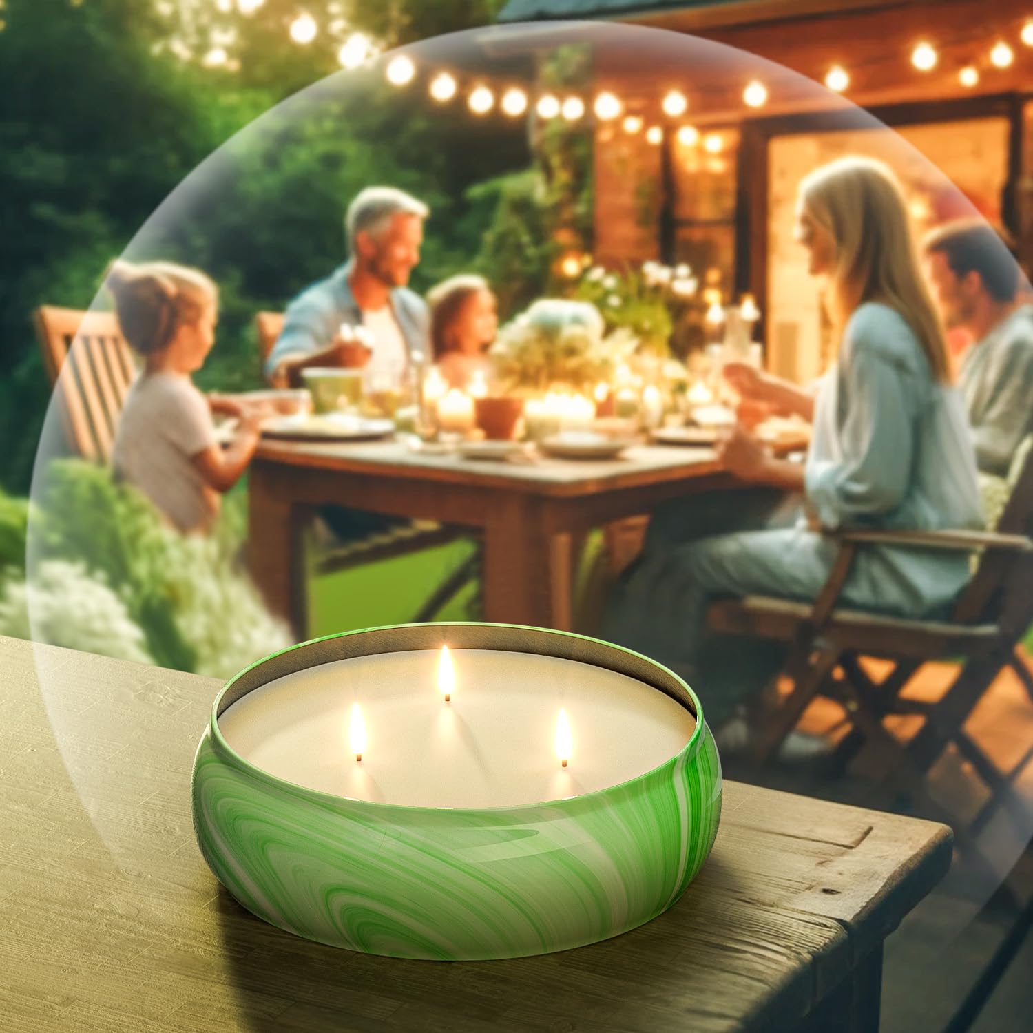 Veladoras de Citronela Para Exteriores | 3 Mechas | Duración de 50 horas | Con Aceites Naturales de Citronela y Hierba Limón | Ideales para Jardín, Camping, Viajes y Más