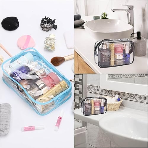 Miniatura 7 de Tbestmax 10 Piezas Bolsas de Cosméticos Transparentes Bolsas de Maquillaje Portátiles Impermeables Bolsas de Artículos de Tocador de Viaje