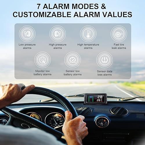 Miniatura 11 de B-Qtech Sistema de monitoreo de presión de neumáticos RV con 6 sensores, remolque, inalámbrico TPMS, monitor en tiempo real, temperatura de presión