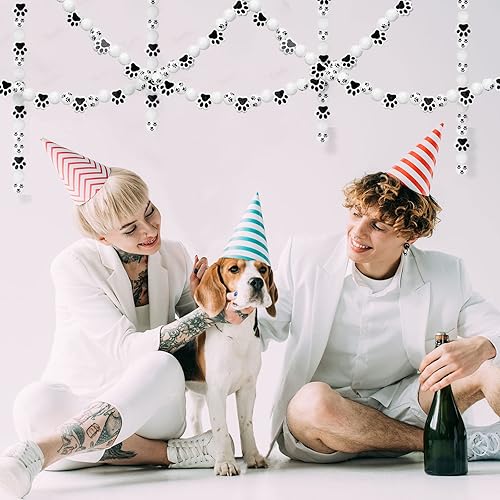 Miniatura 6 de 120 cuentas de madera de pata, cuentas de huella de perro, cuentas de madera de pata de cachorro, cuentas de madera en blanco y negro, lindas