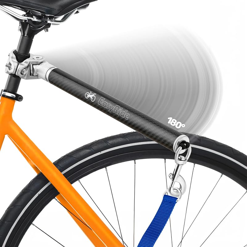 Guia para Bicicleta para Cães MALABI V2.0 com Rotação de 180°, Amortecedores e Engate Rápido Carbon Fiber (Blue)
