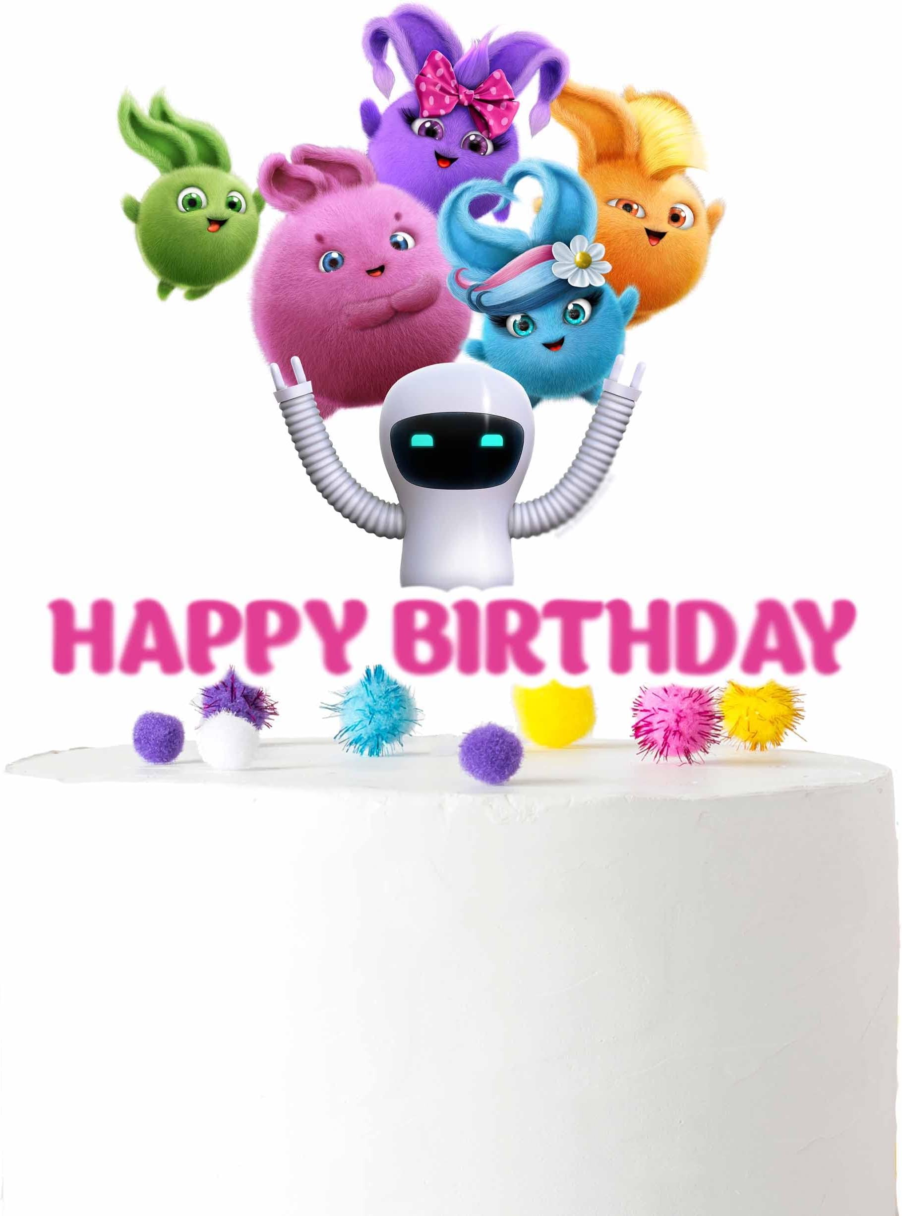 Sunny Bunnies Cake Topper | Cartoon Sunny Bunnies Party Supplies for Birthday Party Theme | Colorful Sunny Bunnies Birthday Decorations (2)