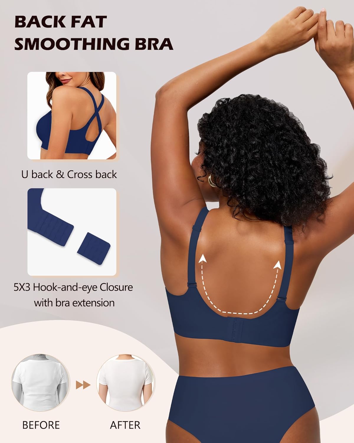As Fairy Bras for Women Deep V Seamless Wireless Support Lift No Underwire Plunge Bralettes Full Coverage Push Up Bra