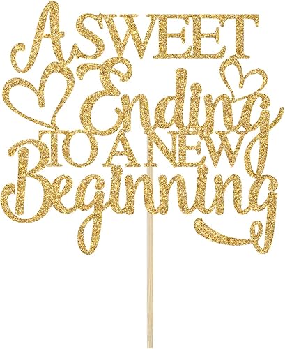 Miniatura 5 de Un dulce final para un nuevo comienzo para tartas, comienza la aventura, decoración de boda, jubilación, graduación, despedida de soltera, purpurina