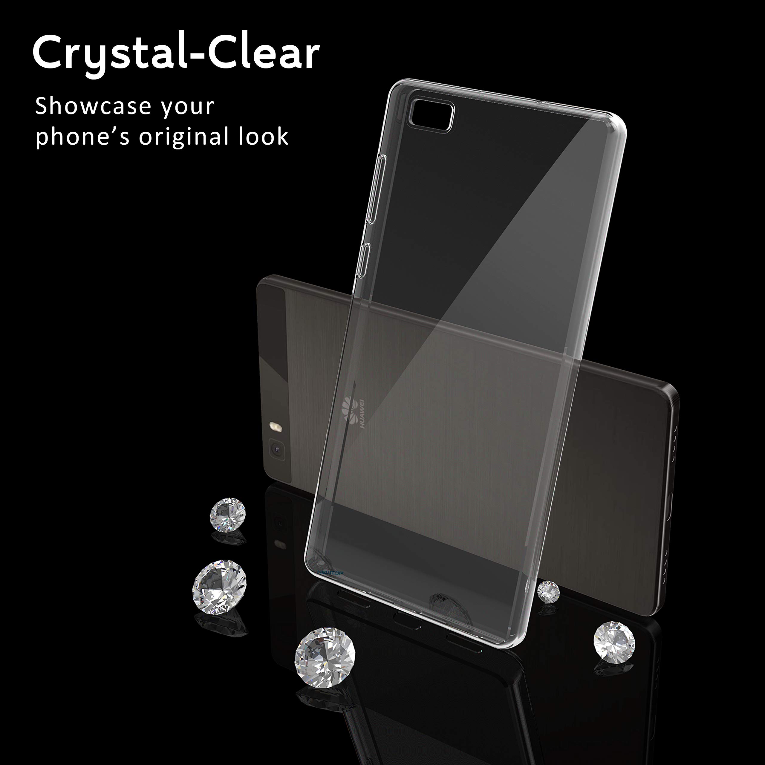 Custodia Trasparente TPU Per Huawei P8 - Sottile, Antigraffio, Morbida, Cover Posteriore Slim