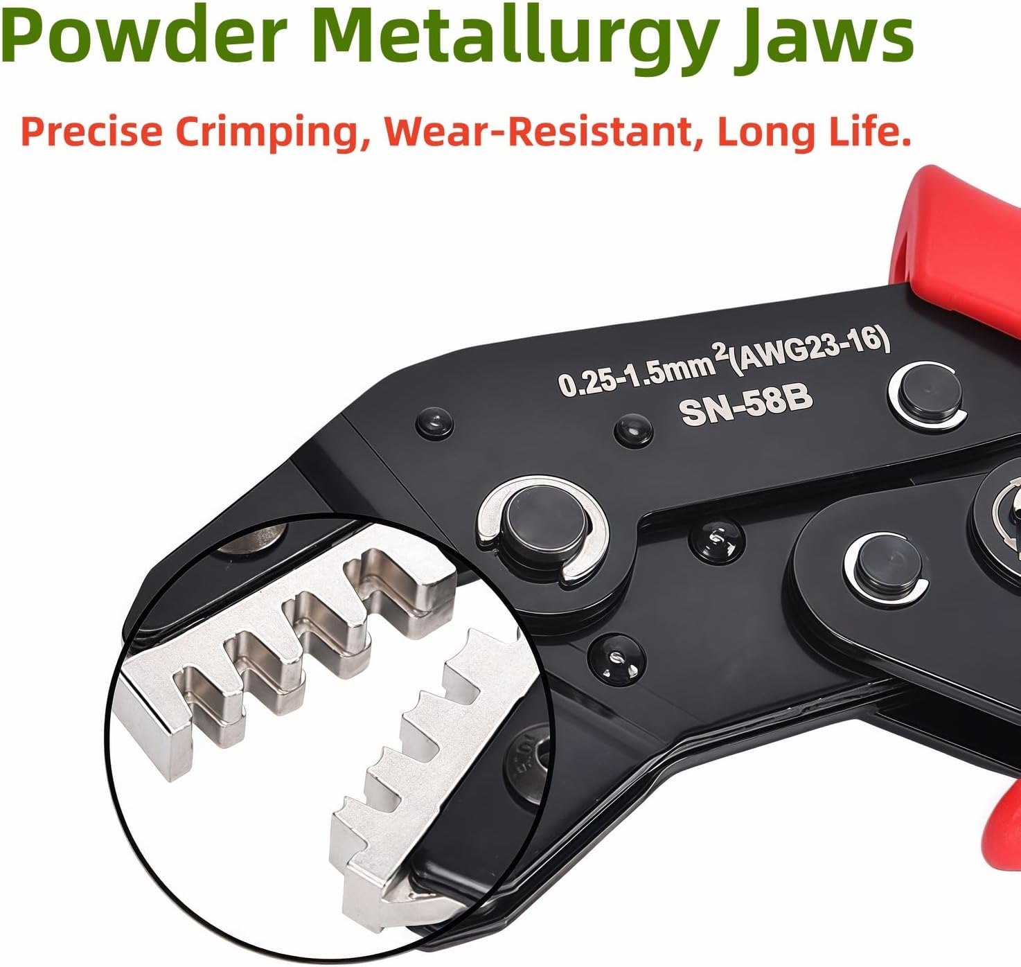 SN-58B Ratchet Crimper Tool with Terminal Removal Kit | 45# Steel for AWG23-16 (0.25-1.5mm²) Dupont/JST/Molex Terminals | Professional Wire Crimping & Pin Extraction Set for Automotive & Electronics