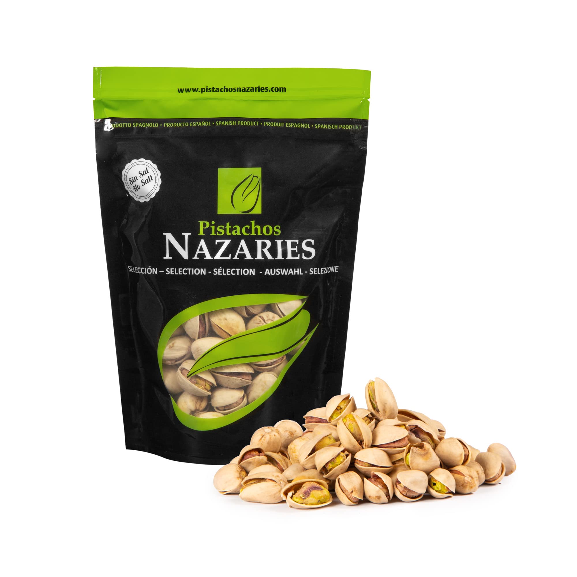 Pistacchi coltivati in Spagna, tostati e salati. SENZA SALE. 8x120 grammi