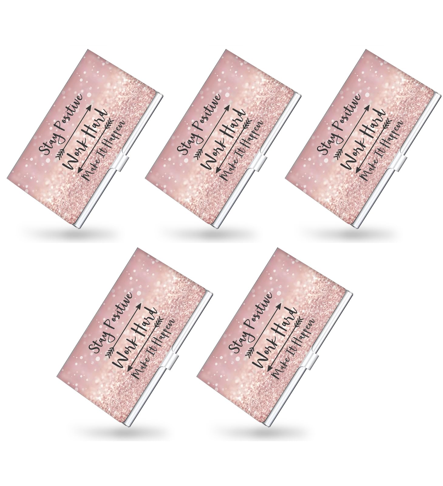 xiviers Business Card Holder 5 Pieces Business Card Case for Men Women Business Card Organizer Ultra Thin Metal Business Card Holder Wallet Business Card Holder