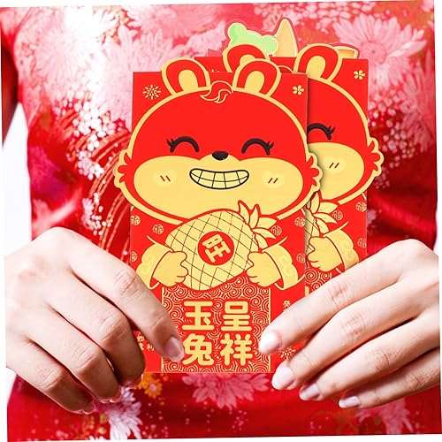 Miniatura 3 de ABOOFAN 54 Pcs Year of The Rabbit Red Envelope Bag Li Xi Red Envelope Traditional Red Pocket New Year Red Envelopes Luck Money Bag Red Gifts Child