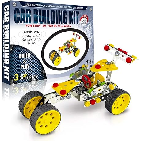 3 Bees & Me: STEM Construction Car Building Erector Toy Kit