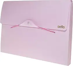 Pasta sanfonada A4 com 12 divisórias Linho serena Rosa pastel 6096.wp Dello