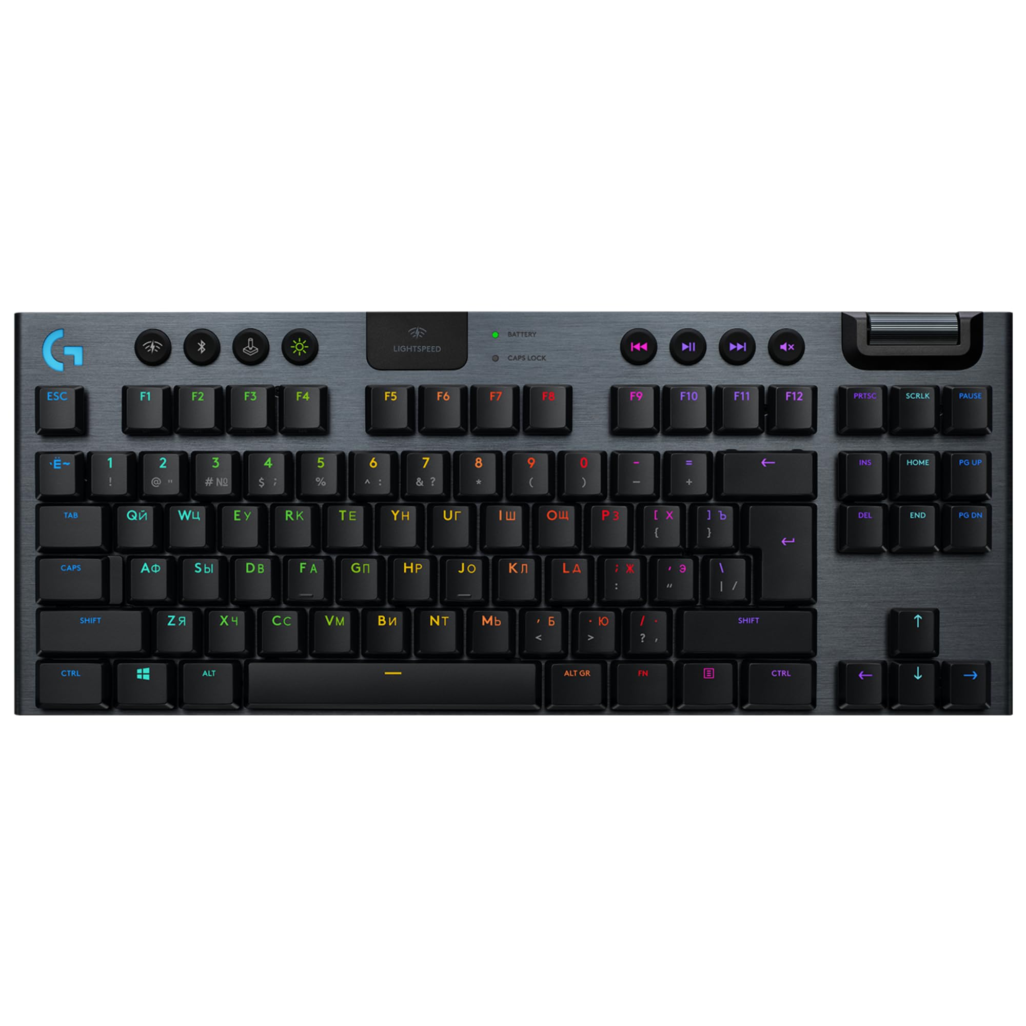 Logitech G G915 TKL TENKEYLESS LIGHTSPEED WIRELESS RGB MECHANICAL GAMING KEYBOARD TECLADO RF WIRELESS + BLUETOOTH PORTUGUÉS CARBONO