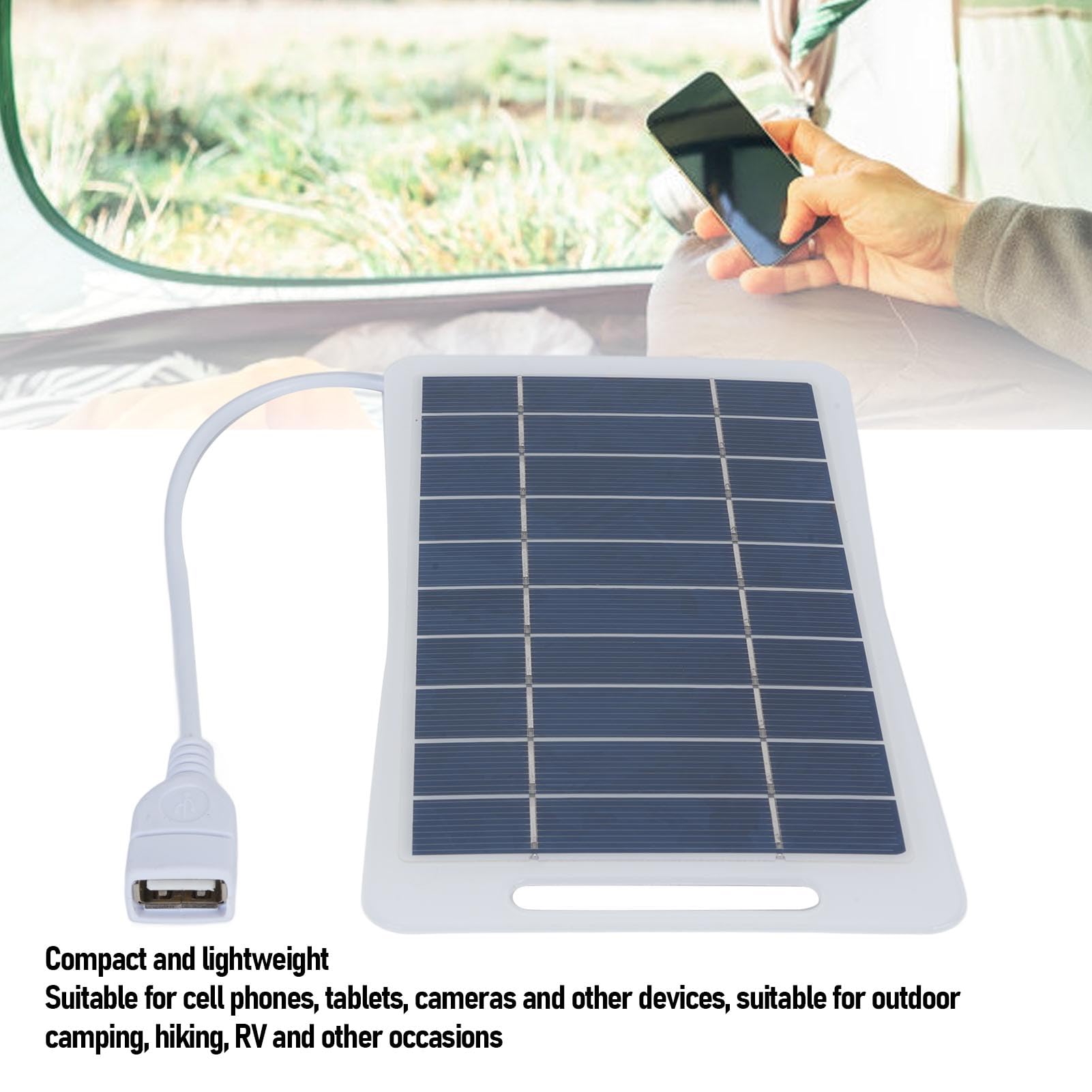 GOWENIC Portable Monocrystalline Solar Charger, Foldable Mini Solar Panel, USB Panel Charger, for Camping, Hiking, for Phones, Tablets, Camera