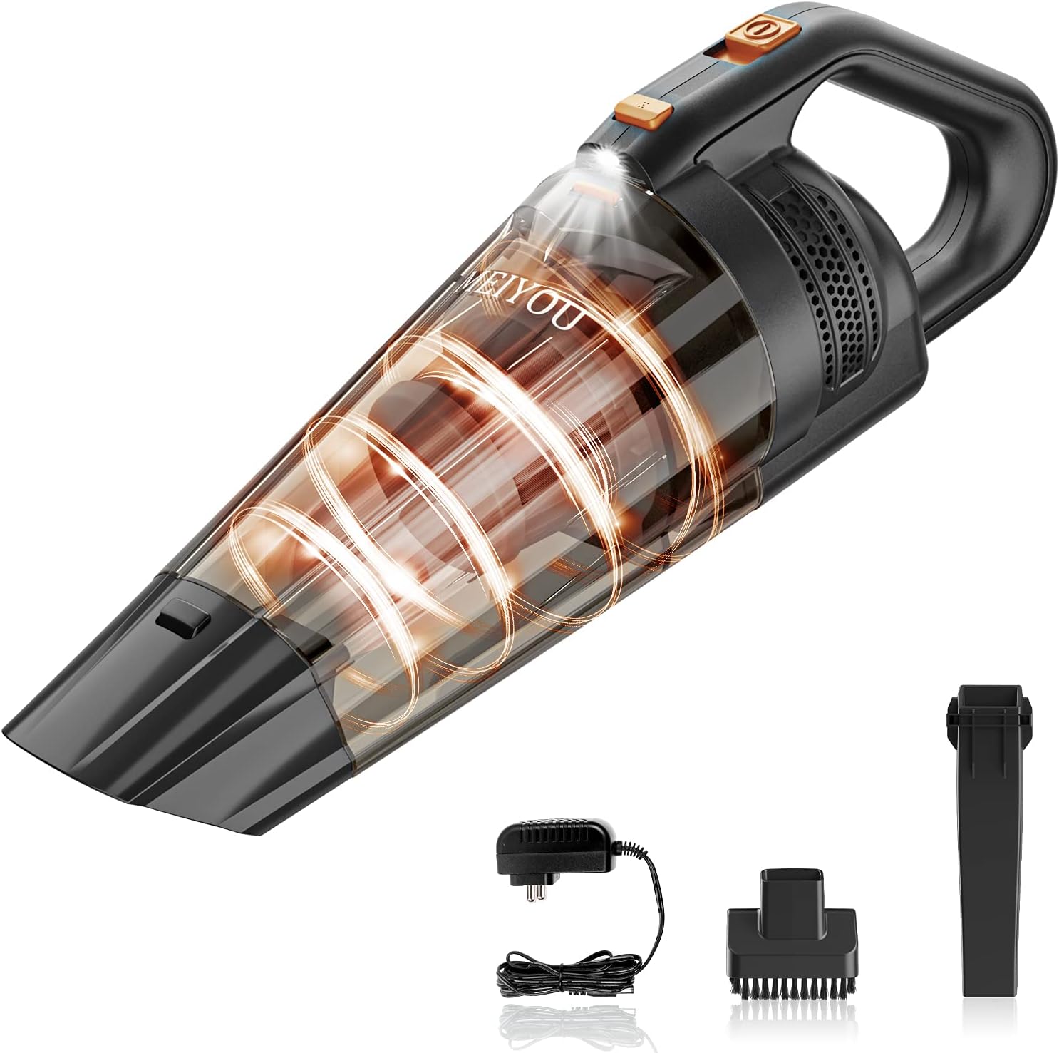 MEIYOU Handheld Vacuum-Cordless Portable-Lightweight Powerful-Rechargeable - 9000Pa 100W Strong Suction with LED Light,for Office Home and Car -