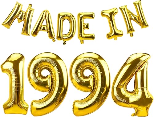 Decoración de globos de cumpleaños número 30 para hombres y mujeres, globos dorados hechos en 1993, letrero de feliz cumpleaños número 30,